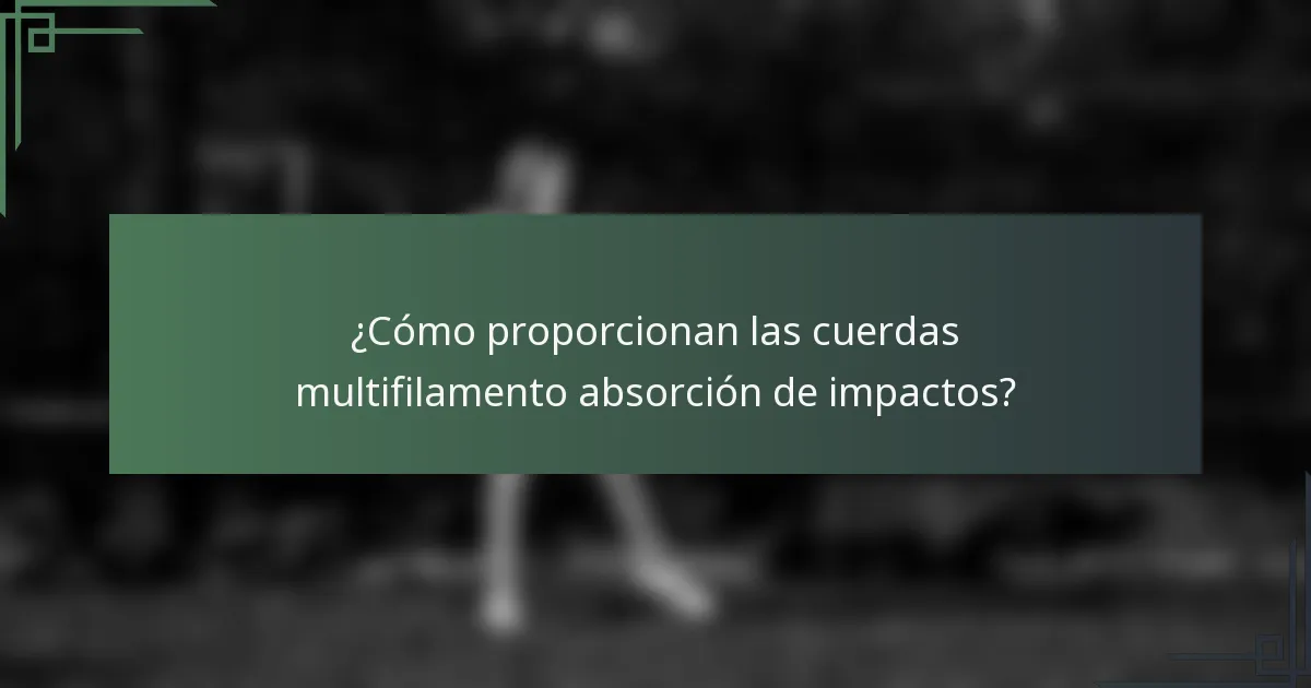 ¿Cómo proporcionan las cuerdas multifilamento absorción de impactos?