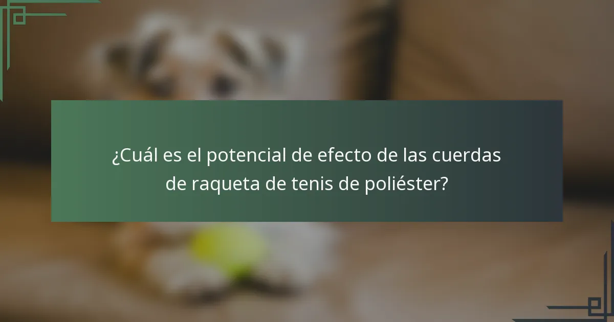 ¿Cuál es el potencial de efecto de las cuerdas de raqueta de tenis de poliéster?