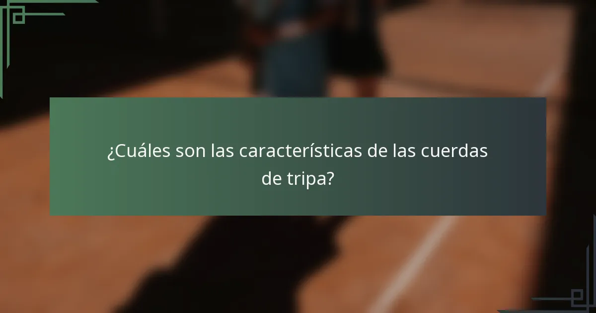 ¿Cuáles son las características de las cuerdas de tripa?