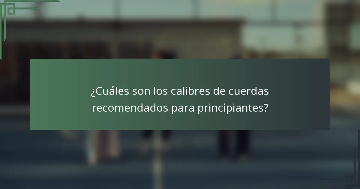 ¿Cuáles son los calibres de cuerdas recomendados para principiantes?