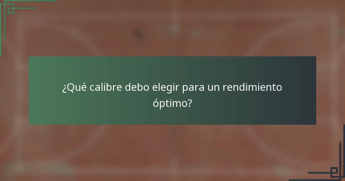 ¿Qué calibre debo elegir para un rendimiento óptimo?